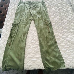Anthropologie Green Straight Leg Pants
